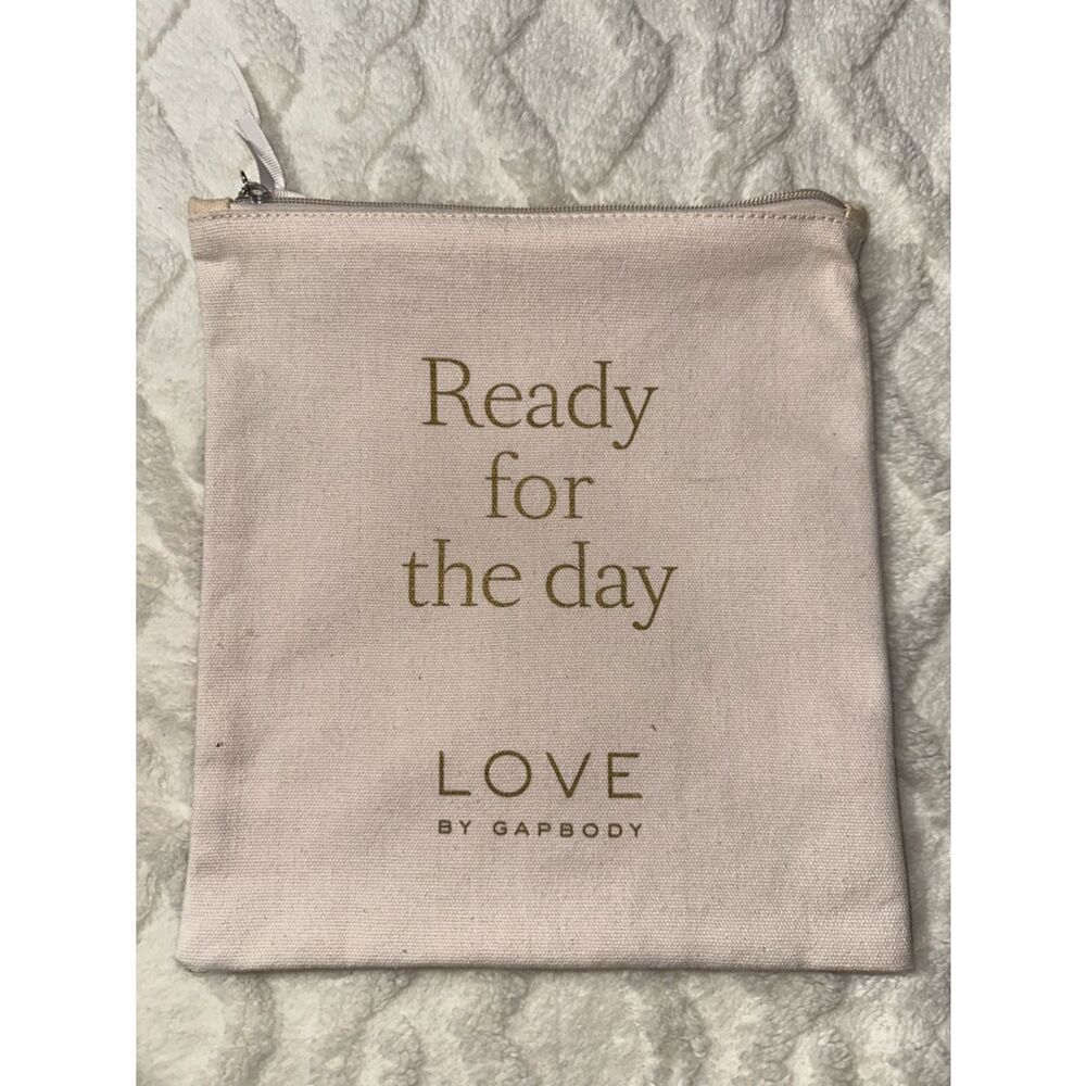 LOVE by GAPBODY Nude Beige Gold Tone Graphic Lingerie Storage Travel Bag